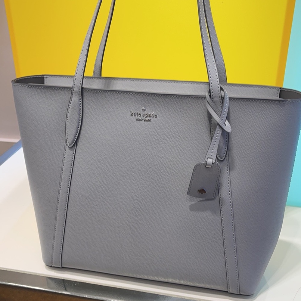 Kate Spade Silver Gray Tote Sleek Design